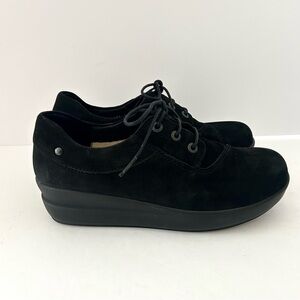 WOLKY Suede Lace Up Oxford Shoe Arch Support Comfort Black Size EU 37 Size 6